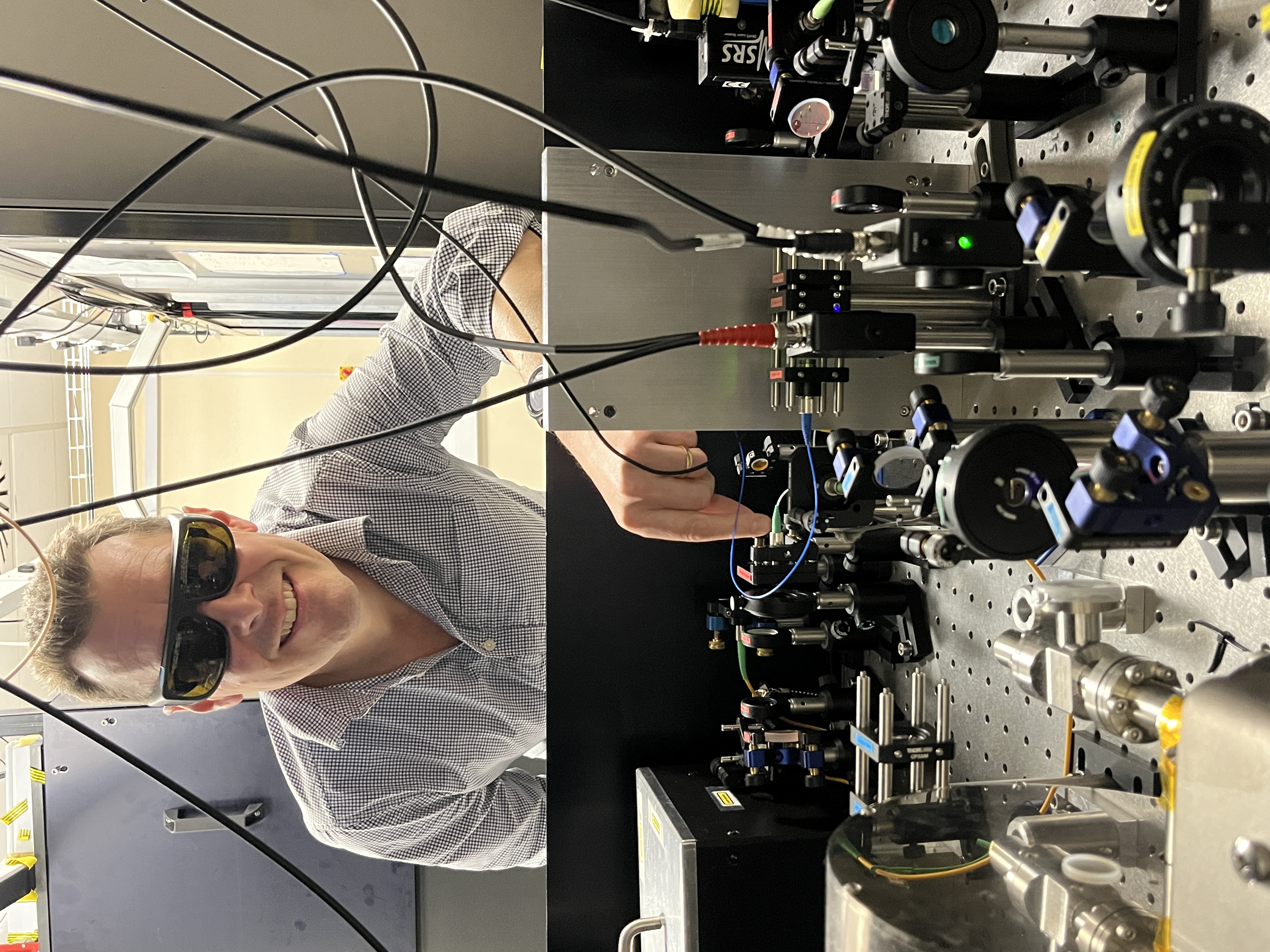 Professor Cornish in the Durham laboratory where his group trap and manipulate single atoms and molecules using lasers