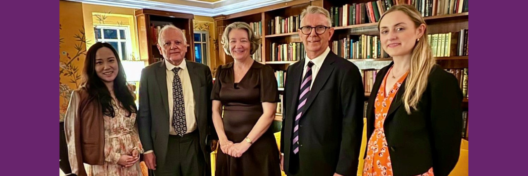 Karen O'Brien, Vice-Chancellor (centre), is joined by alumni and guests