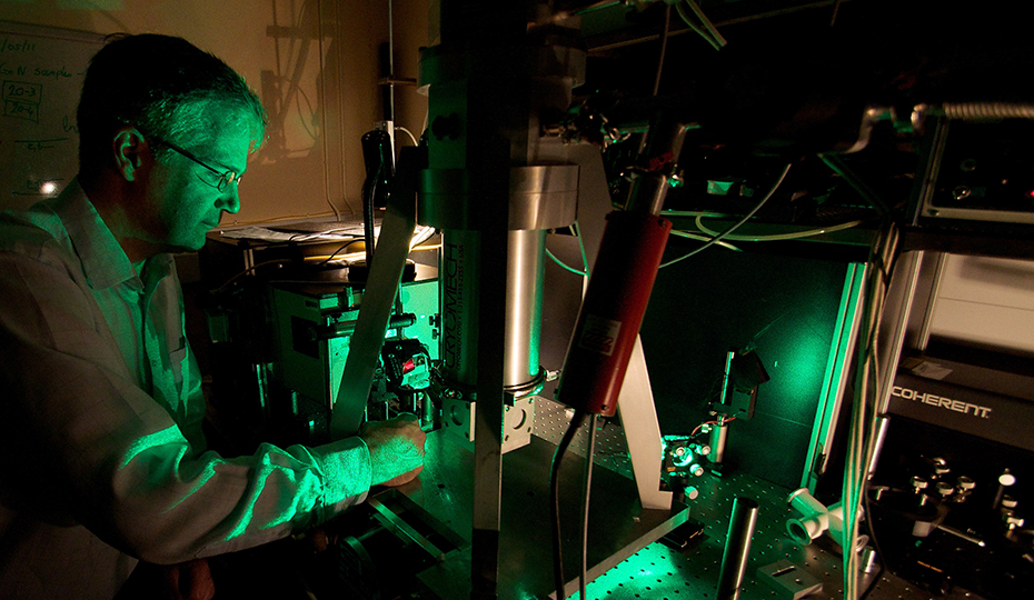 A person working in a solar laboratory