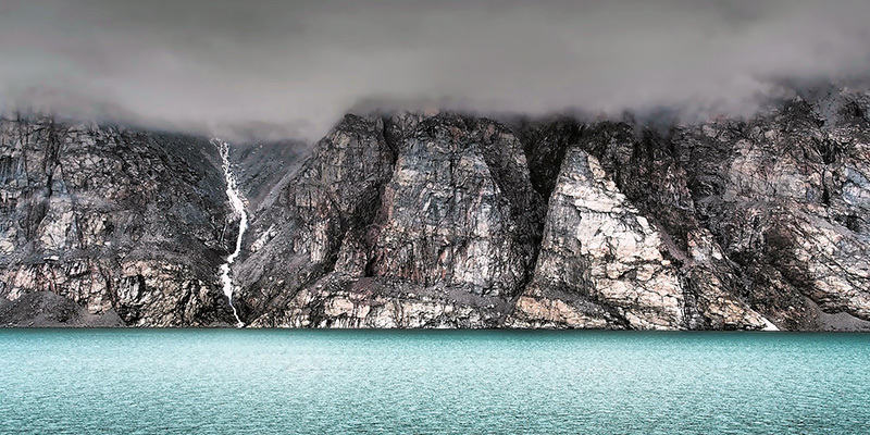 Low cloud cover over Arctic sea