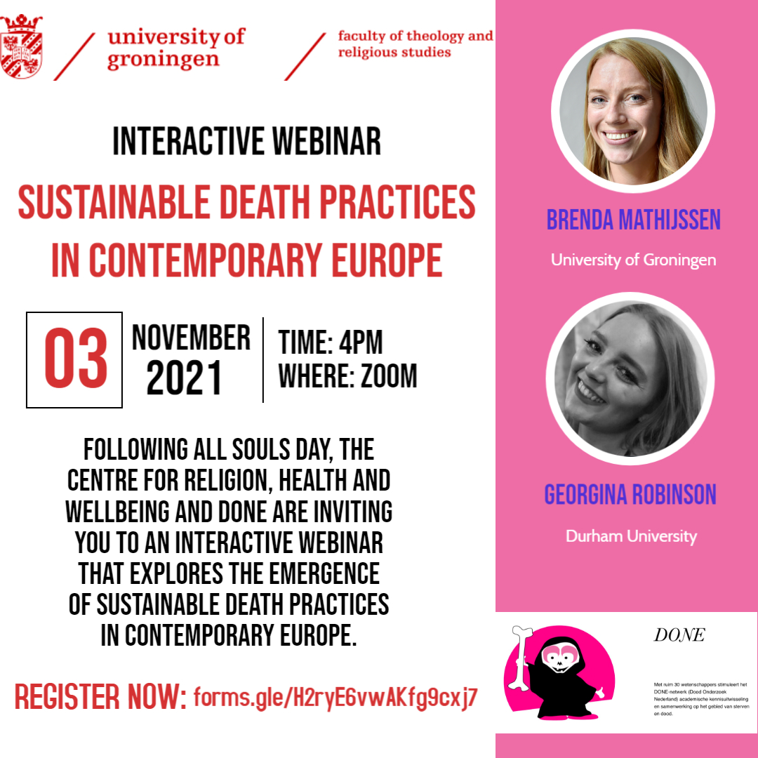 Sustainable Death Practices Webinar with Brenda Mathijssen and Georgina Robinson, 3rd Nov 2021