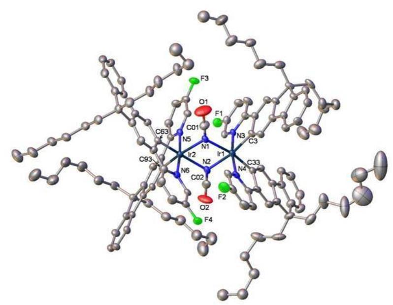 Figure 1. X-Ray molecular structure of a new di-iridium complex for high efficiency green electrophosphorescent devices