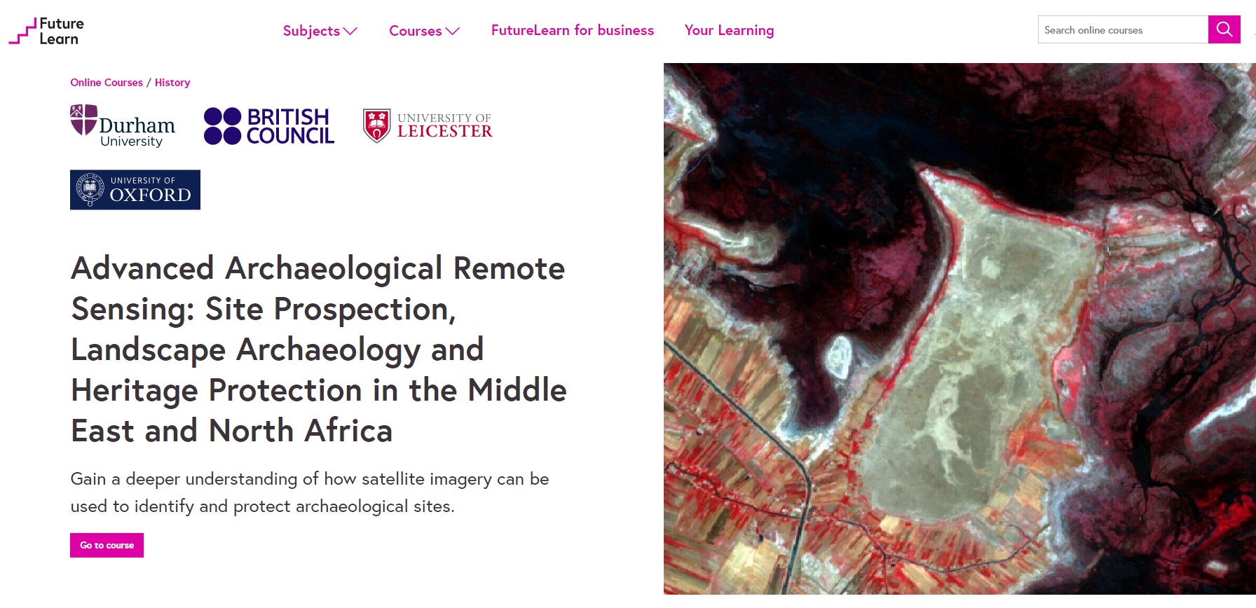 Landing page of new EAMENA MOOC