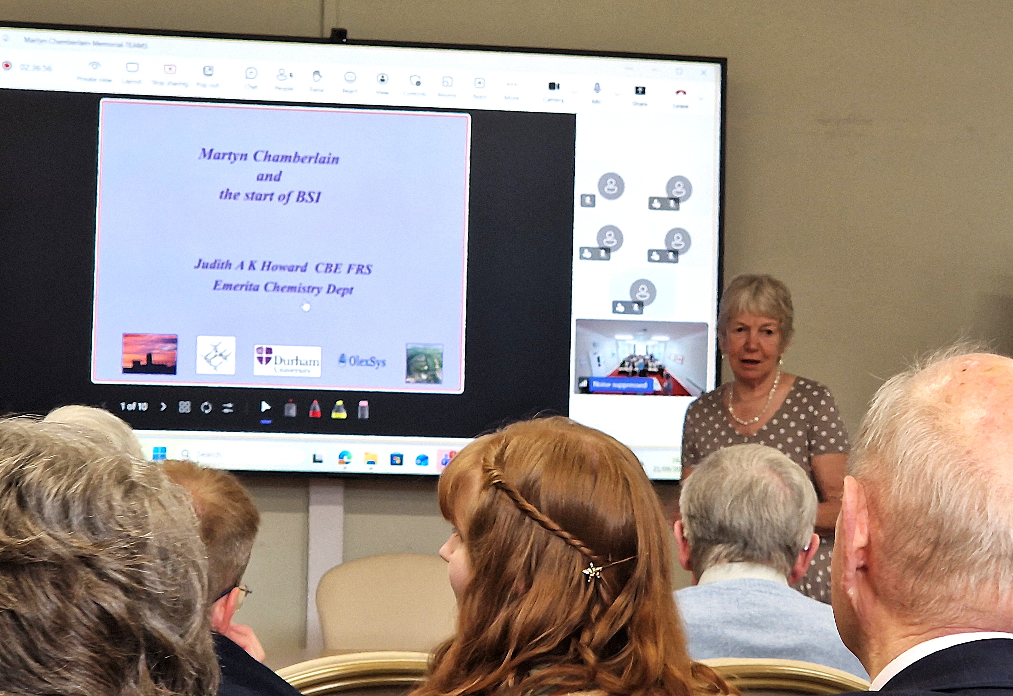 Professor Judith Howard, Martyn Chamberlain memorial