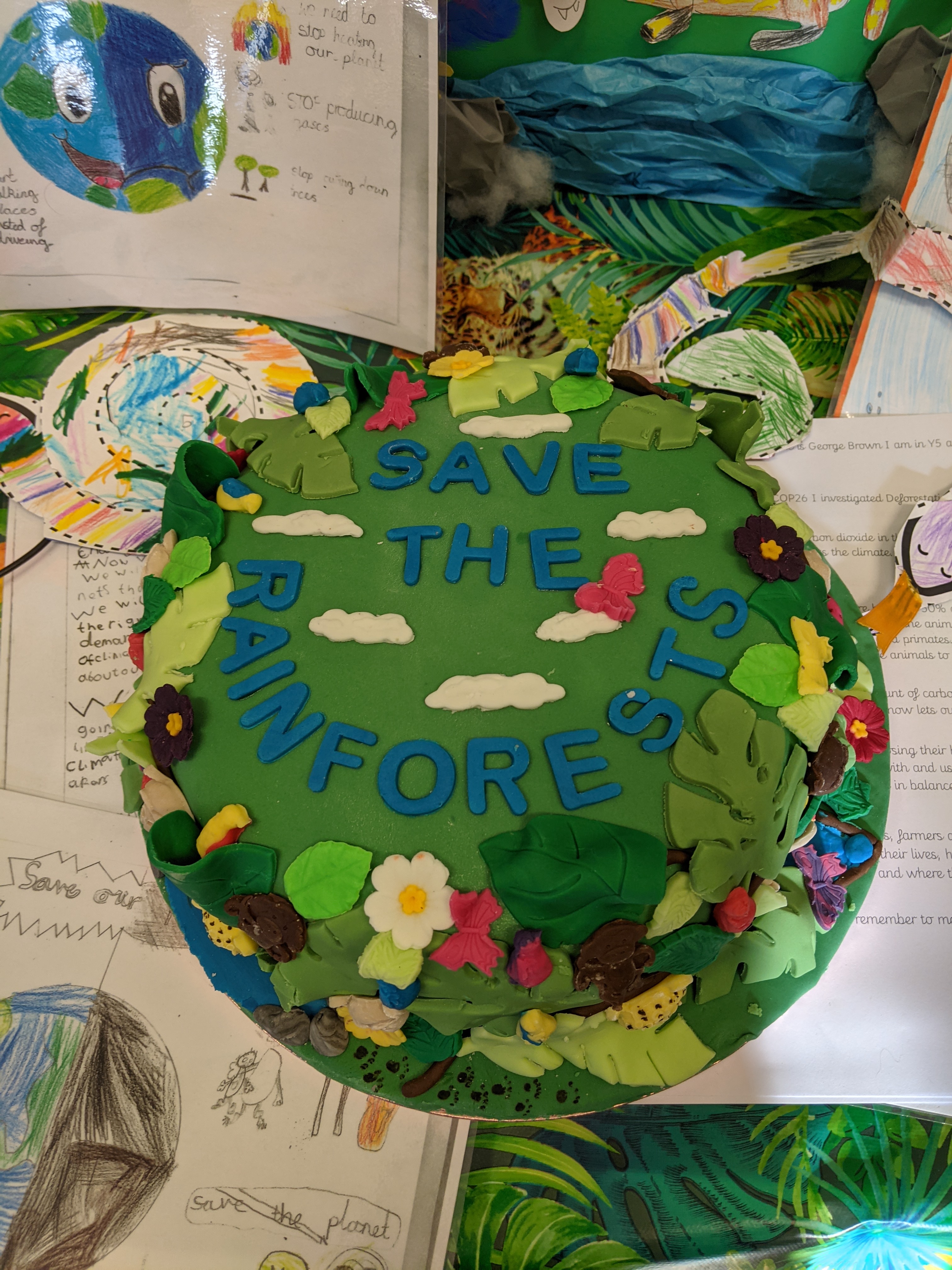 Green Lane School Save the Rainforest Exhibit art work