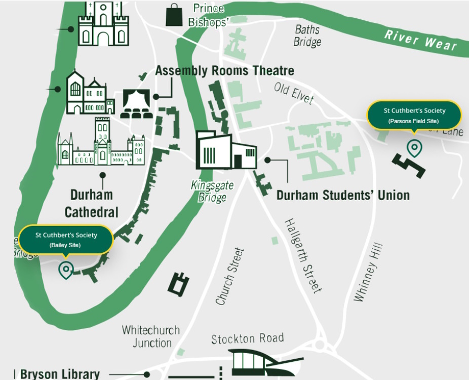 Map of St St Cuthbert's Society locations