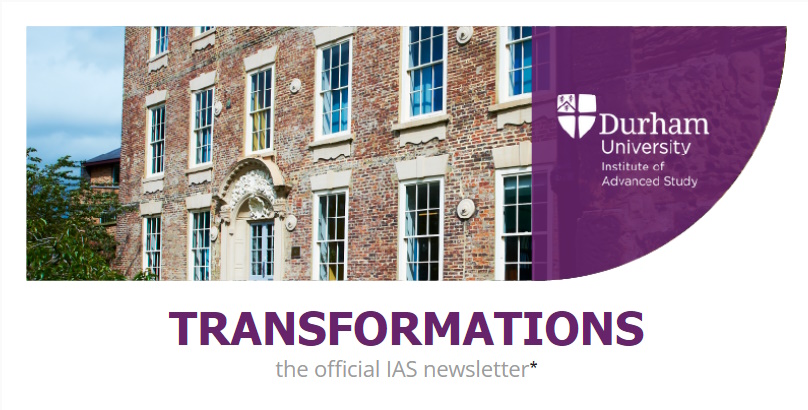 The IAS newsletter cover with and image of Cosin's Hall and logo