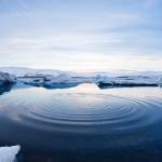 Sea water surrounded by ice