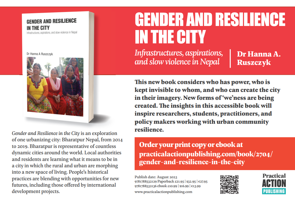 Gender and Resilience in the City book poster