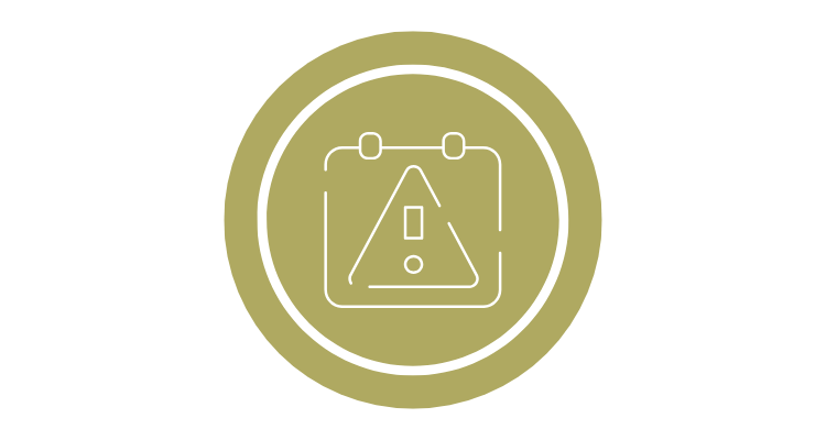 Deadline warning symbol