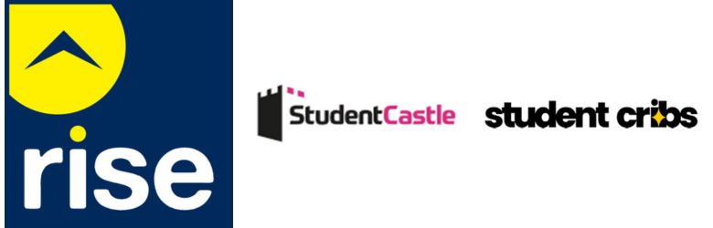 The logo for Rise, Student Castle and Student Cribs letting agents, who have signed the Durham City Student Lettings Code of Practice