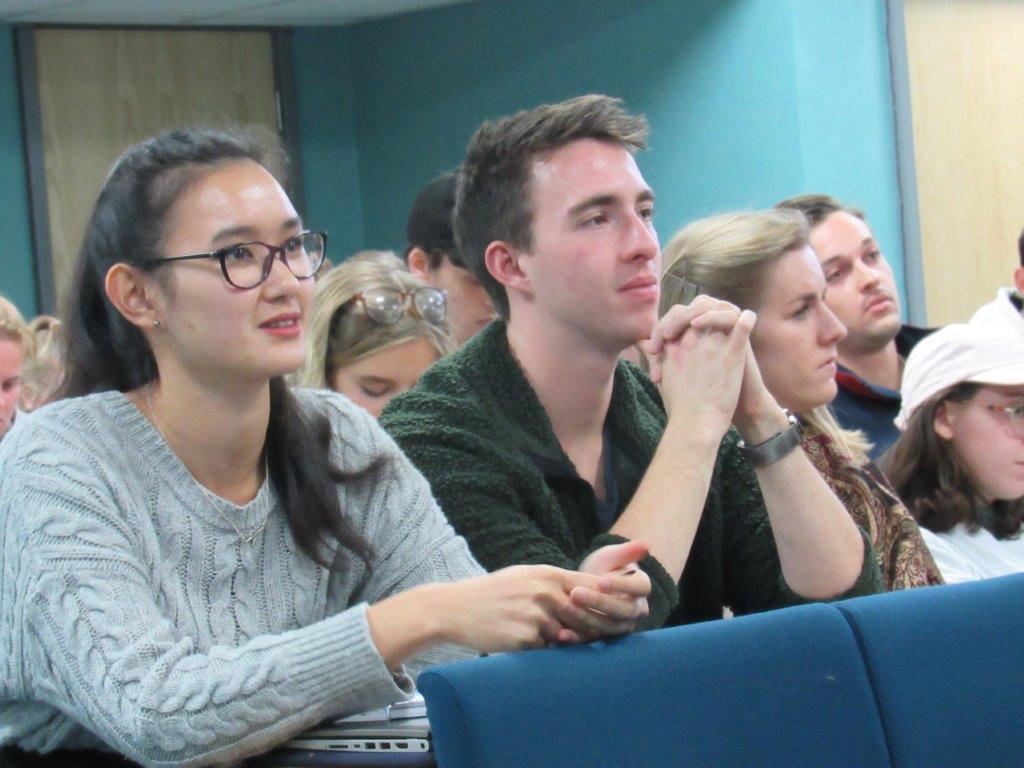 A group of students in a talk