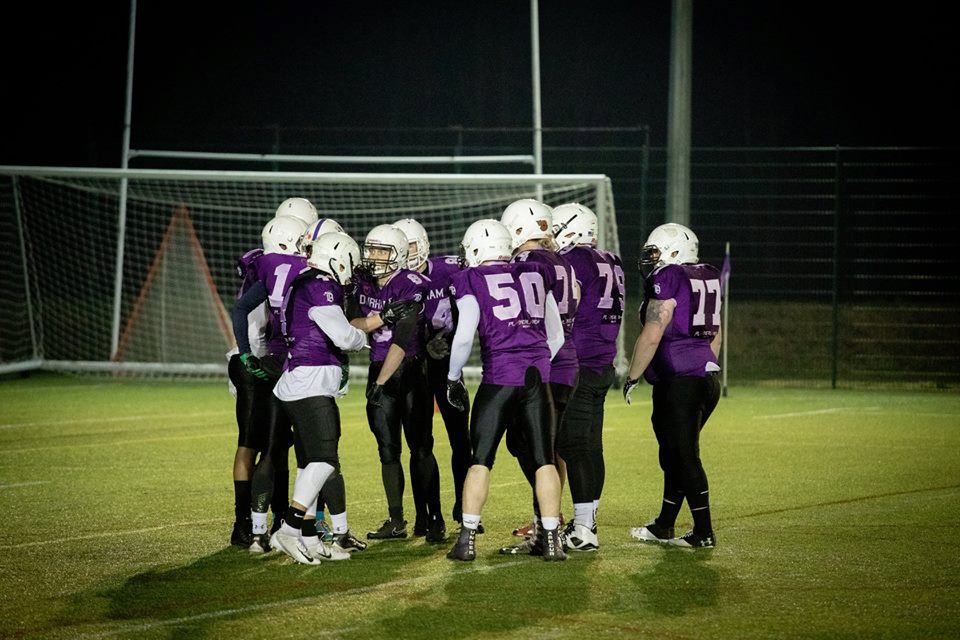 American football huddle