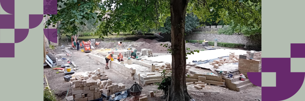 An image showing construction work in an outdoor space.